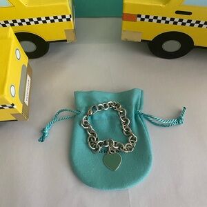 Tiffany & Co. Small Enamel Heart Tag Bracelet